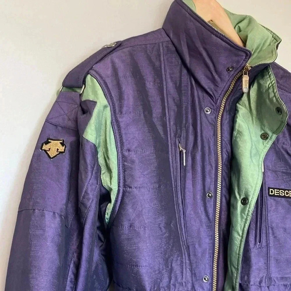 Descente vintage  purple green ski suit with belt - Picture 7 of 13